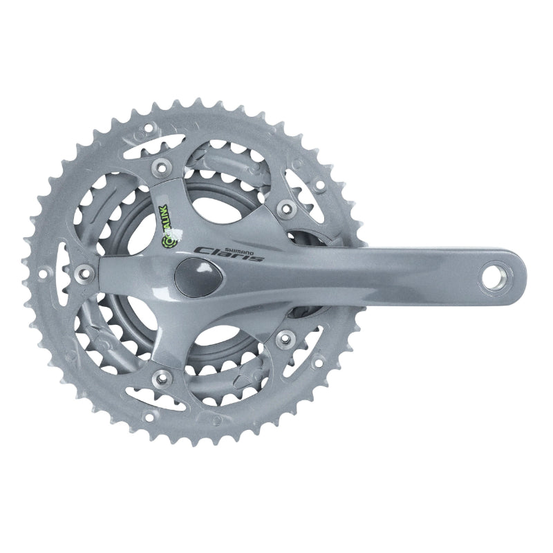 SHIMANO 8-9S ROAD CRANKSET. CLARIS GRAY 170 mm 50-39-30 (OCTALINK AXLE 118mm)