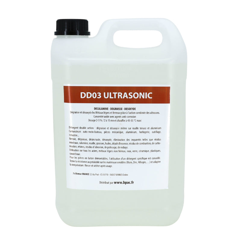 PROFESSIONAL ULTRASONIC TANK CLEANER DETERGENT DD03 5L (DEGREASES + DEOXIDES - SUPER POWERFUL PRODUCT) (TO DILUTE 2 TO 5%)