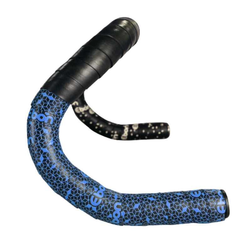 RUBAN DE GUIDON - CINTRE NEWTON EBON NOIR DEGRADE BLEU AVEC BOUCHONS (CONFORTABLE EPAISSEUR 2.6mm)