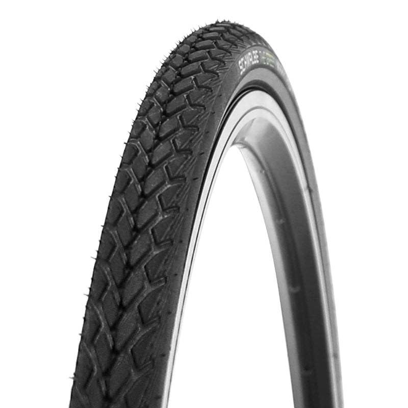 PNEU VTC URBAIN 700 X 28 SCHWALBE MARATHON GREEN NOIR TR (28-622) RENFORT GREENGUARD FLANC REFLEX COMPATIBLE VAE