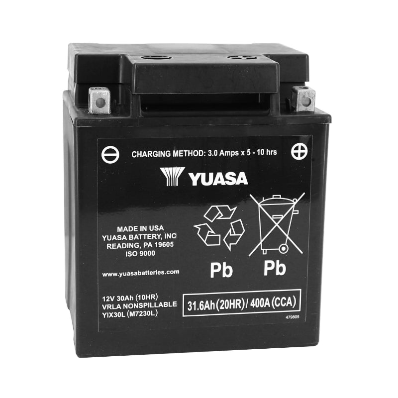 BATTERIE 12V 30 Ah YIX30L YUASA ACTIVEE EN USINE PRETE A L'EMPLOI (Lg166xL126xH175mm)