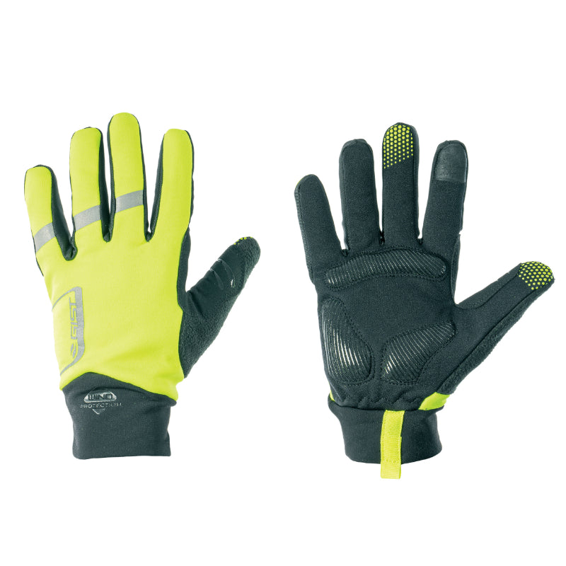 GANTS VELO HIVER LONG GIST WAY TOUCH MEMBRANE ANTI PLUIE ET IMPERMEABLE JAUNE FLUO   S (PAIRE SUR CARTE) COMPATIBLE ECRAN TACTILE   -5494