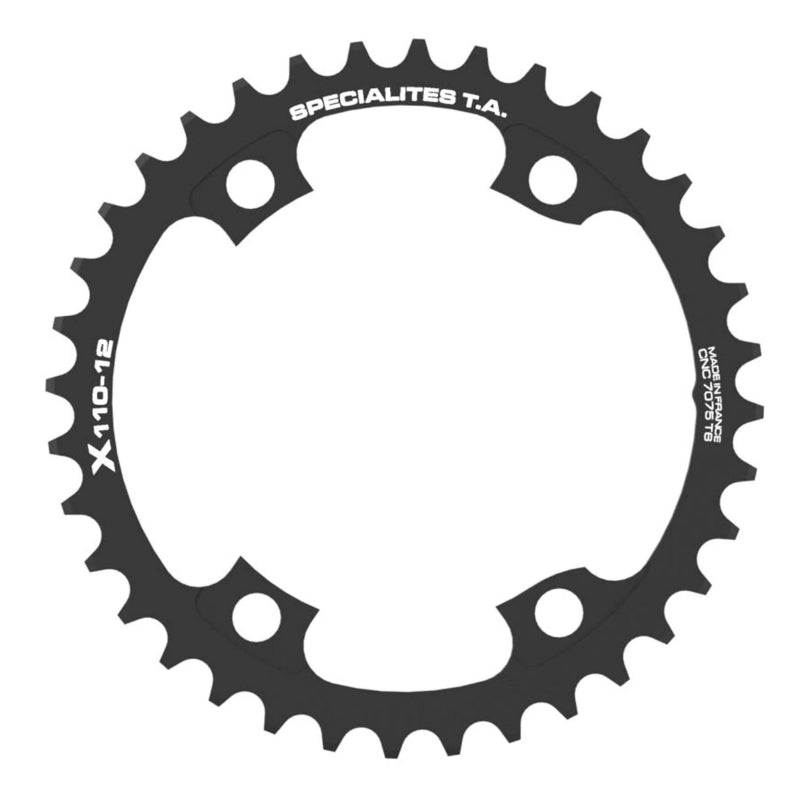 ROAD CHAINRING 4BRA D.110 FOR SHIMANO ULTEGRA R8100-8170 DURA-ACE R9200-9270 105 R7100 TA X110 36T BLACK INTERIOR 12V. (REMEMBER TO ORDER THE CORRESPONDING INTRAVIS KIT)