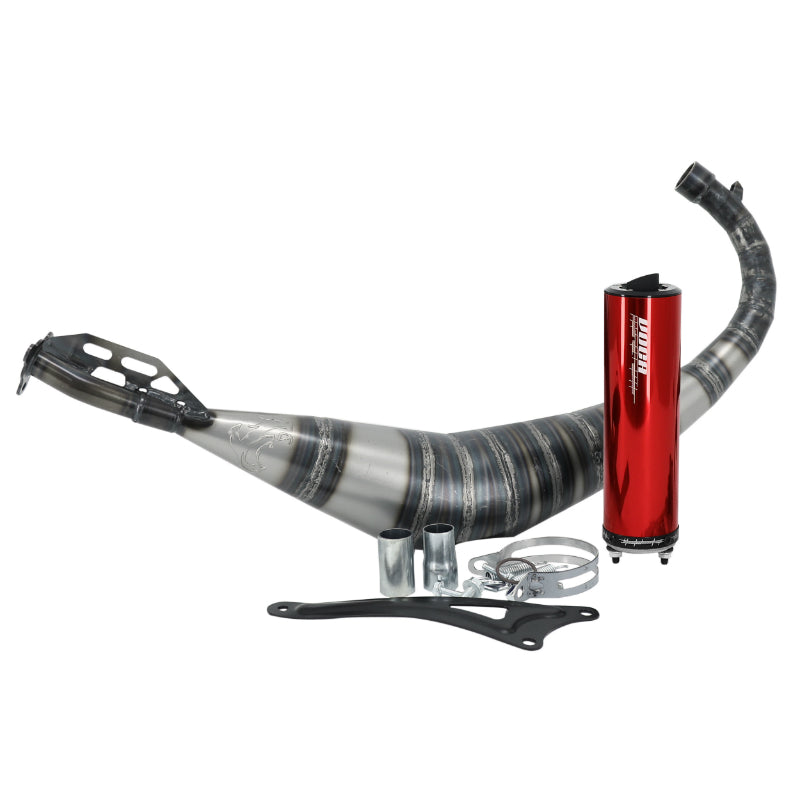 50 VOCA CROSS ROOKIE GEARBOX EXHAUST FOR BETA 50 RR 2021+ (LOW PASSAGE - RED ALUMINUM SILENCER)