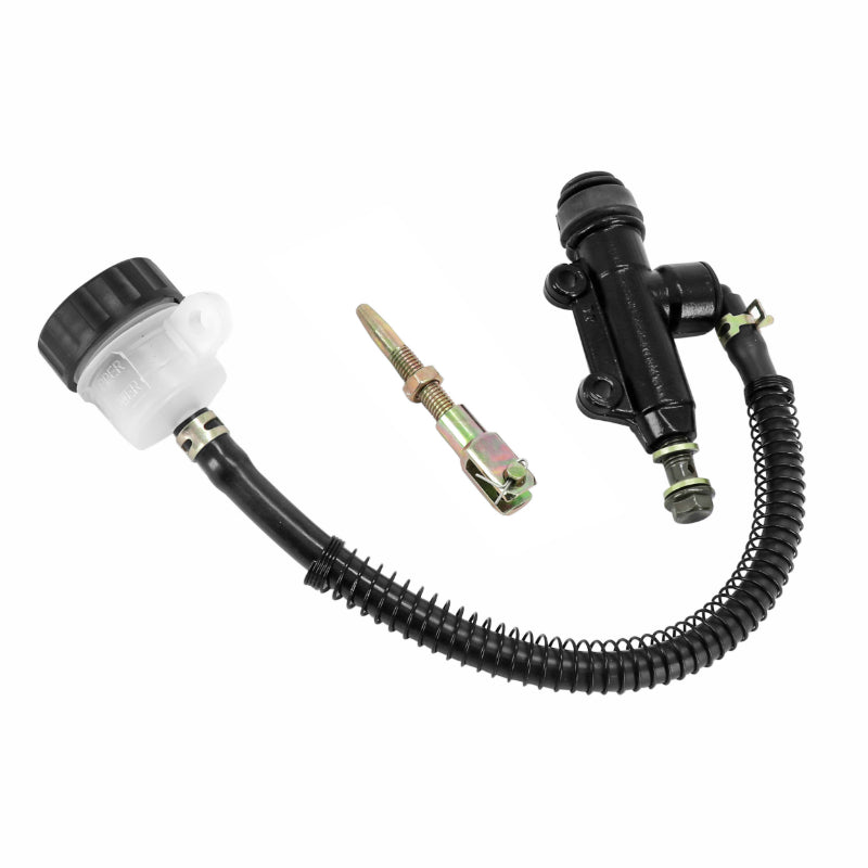 MAITRE CYLINDRE DE FREIN 50 A BOITE ADAPTABLE BETA 50 RR 2011+ - APRILIA 50 RX 1999+2005 - GENERIC 50 TRIGGER 2006+2018 - KSR 50 TRX 2015+2020 ARRIERE NOIR (AVEC BOCAL)  -P2R-