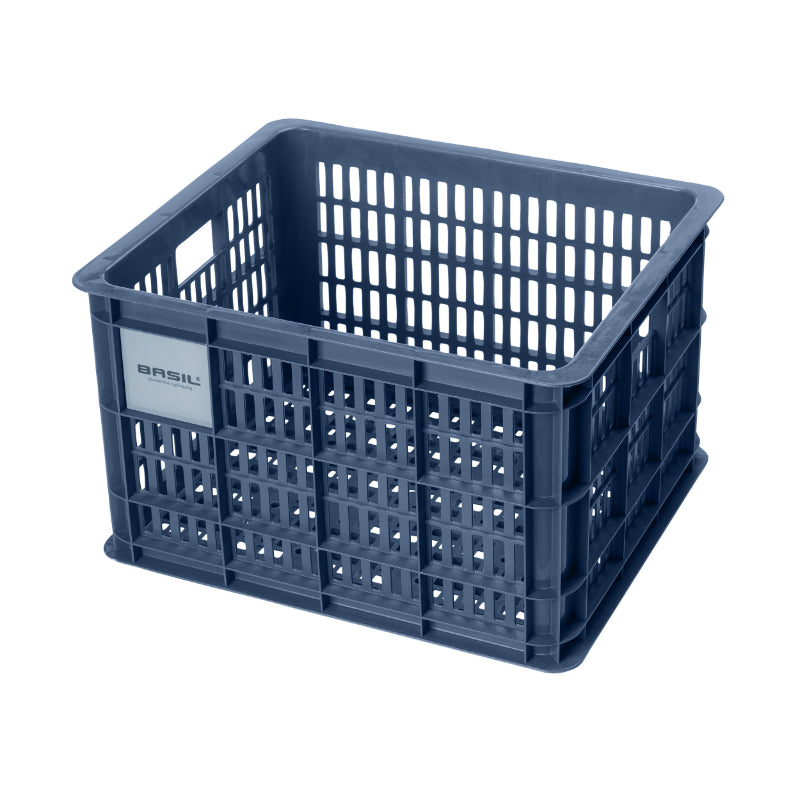 BASKET - RECYCLED PLASTIC BOX BASIL BLUE 29L FRONT-REAR