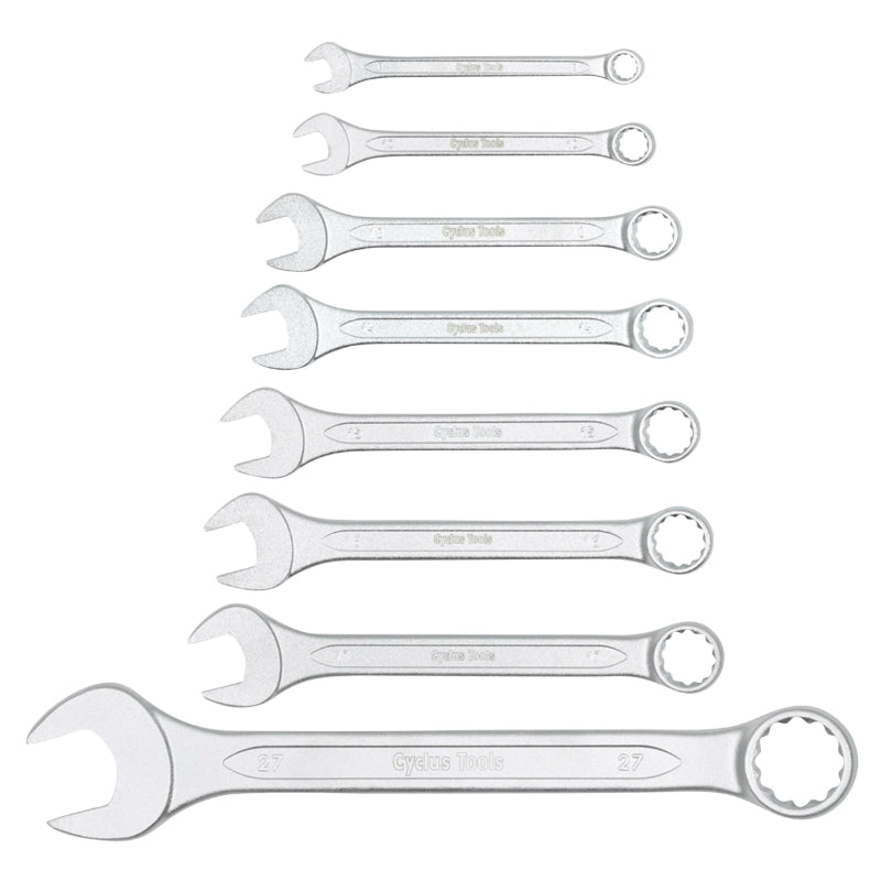 OUTIL CLES MIXTES PLATES ET POLYGONALES CYCLUS ACIER CHROME (JEU 8 PIECES)