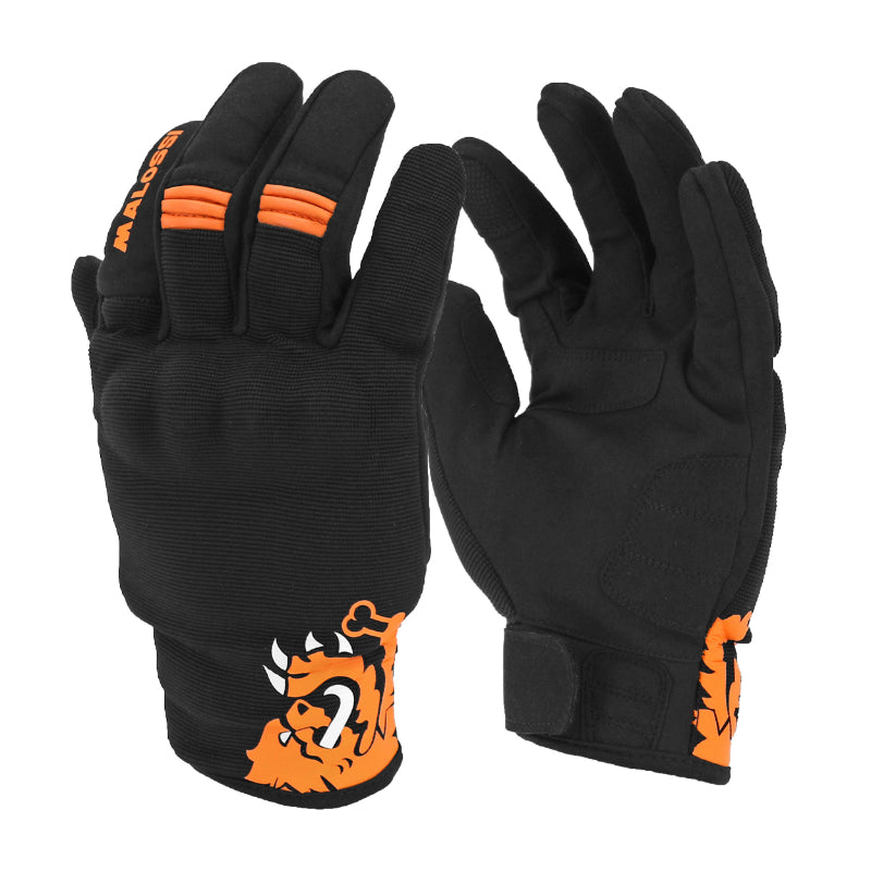 GANTS PRINTEMPS-ETE MALOSSI NOIR-ORANGE  T 7 (XS) (HOMOLOGUE EN 13594:2015)