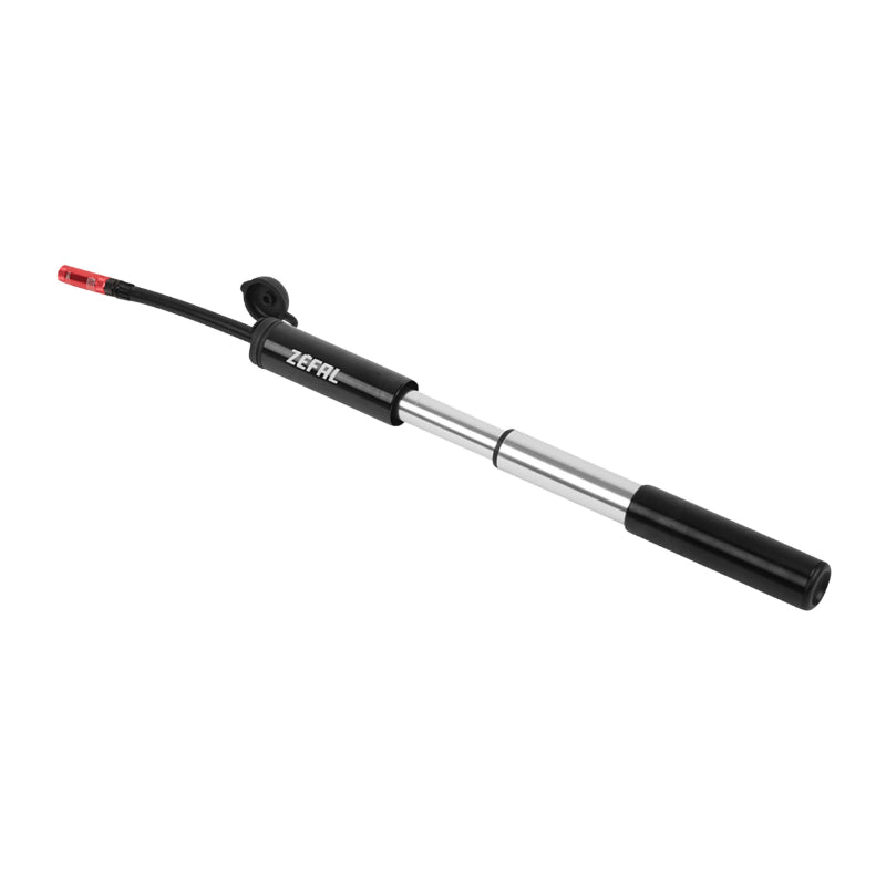 MINI ROAD-GRAVEL PUMP ZEFAL GRAVEL MINI ALU BLACK 5.5BARS L180mm VP-VS TIRE SECTION 35-47 105g WITH FIXING CLIPS