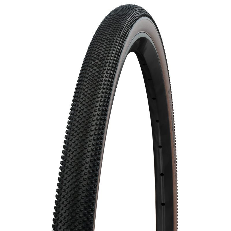 PNEU GRAVEL 700 X 45 SCHWALBE G-ONE ALLROUND NOIR-FLANC BRONZE RENFORT RACE GUARD TUBELESS READY TS (45-622) COMPATIBLE VAE