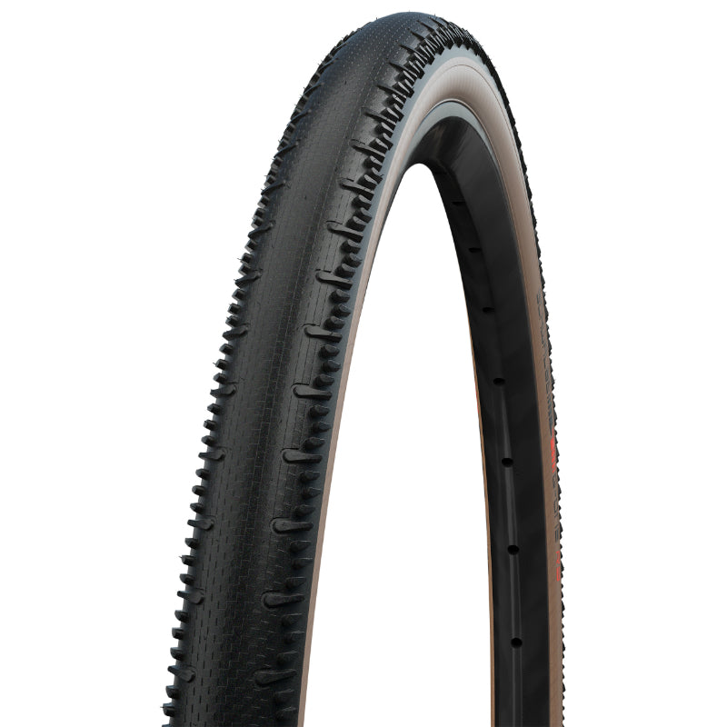 PNEU GRAVEL 700 X 45 SCHWALBE G-ONE RS NOIR-BEIGE RENFORT V-GUARD TLE TUBELESS READY  TS (45-622)COMPATIBLE VAE