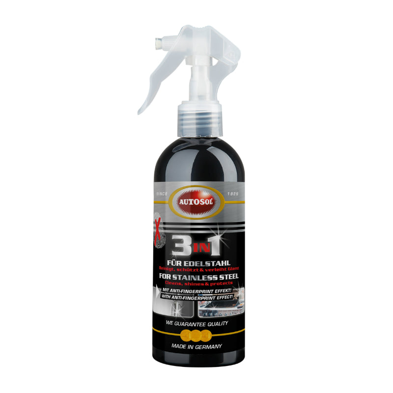 AUTOSOL 3 IN 1 CLEANER FOR BRUSHED METAL AND ANODIZED ALUMINIUM SURFACES (CLEANS, PROTECTS AND SHINE) (SPRAY 250 ml) (MADE IN GERMANY - PREMIUM QUALITY)