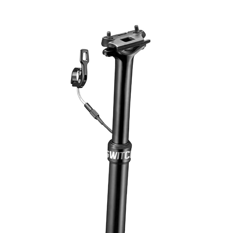 SWITCH SW-80 BLACK ALUMINUM TELESCOPIC MTB SEAT POST DIAM. 31.6 L330mm (INTERNAL CABLE ADJUSTMENT 80mm TRAVEL) HANDLEBAR MOUNTING