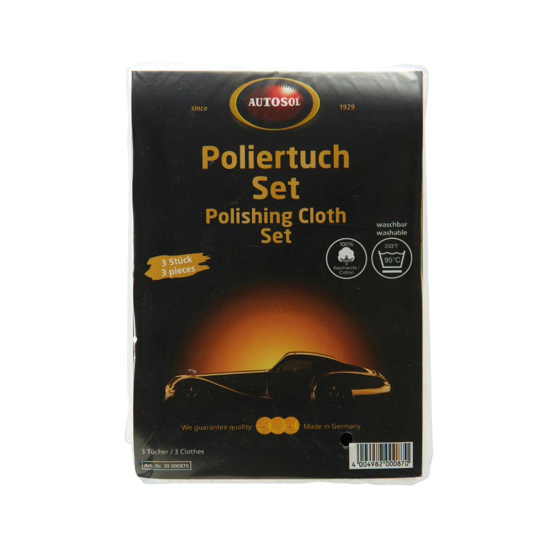 LINGETTES POLISH AUTOSOL (COTON) (SACHET DE 3) (MADE IN GERMANY - QUALITE PREMIUM)