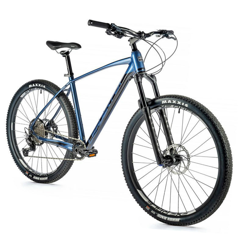 VELO MUSCULAIRE VTT 29 LEADER FOX EMPORIA 2023 BLEU TIGRE 11V CADRE 22 POUCES (TAILLE ADULTE 190 cm à plus)