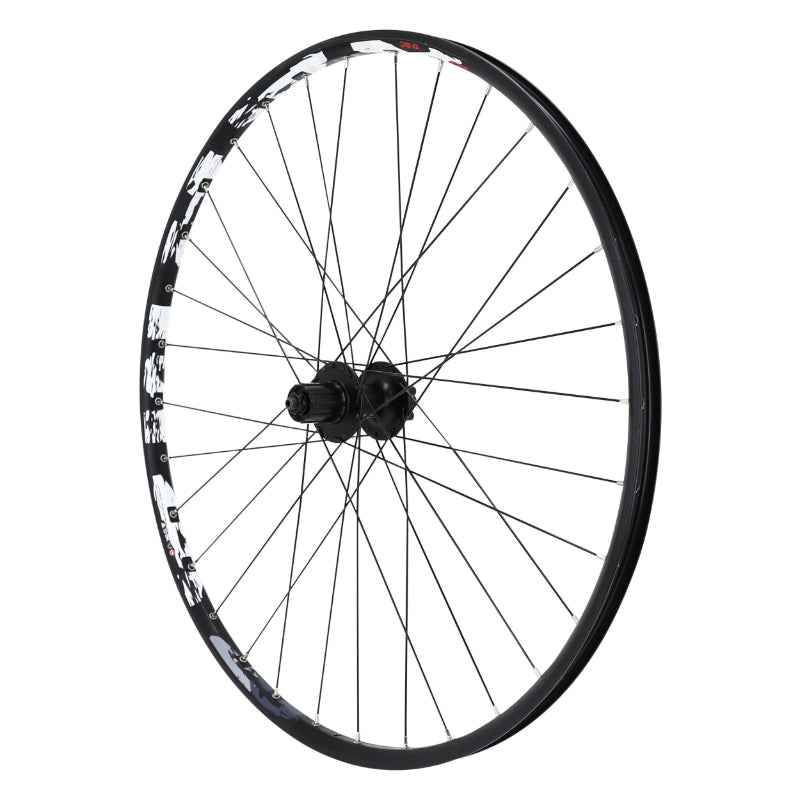 ROUE VTT DISQUE BLOCAGE 29" KARMA ARRIERE NOIR DOUBLE PAROI AVEC OEILLET MOYEU SHIMANO M475 DISQUE 6 TROUS CASSETTE TYPE SHIMANO 11-10-9-8V 32 RAYONS JANTE 21C