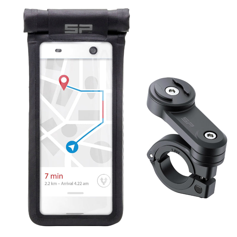 SMARTPHONE-TELEFOONHOUDER MOTORFIETS SP CONNECT LT PACK-KIT UNIVERSEEL ZWART CASE SPC+