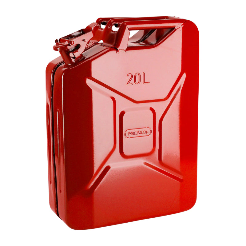 JERRYCAN-BIDON ESSENCE-CARBURANT PRESSOL METAL ROUGE 20L  (HOMOLOGUE TUV-EN)