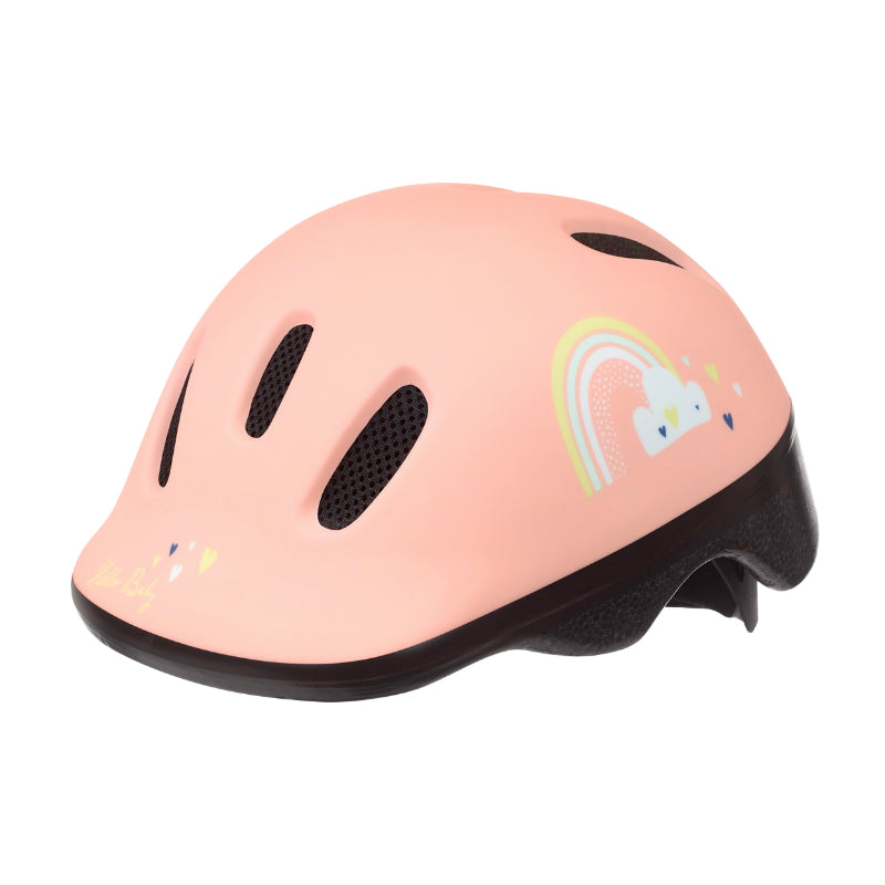 POLISPORT HAPPY RAINBOW PINK CHILDREN'S-BABY'S BICYCLE HELMET SIZE 44-48cm WITH DIAL (SOLD ON CARD)