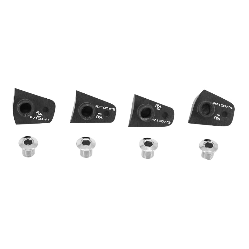 INTRAVIS PEDALIER TA COMPATIBLE 105 R7100 12V. BLACK FOR X110 CHAINRING (SET OF 4) - SCREWS AND CHIMNEY