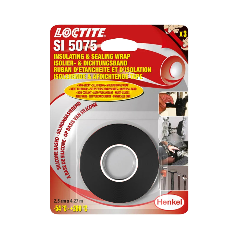 RUBAN D'ETANCHEITE ET D'ISOLATION LOCTITE SI 5075 NOIR (ROULEAU 25 mm x 4,27 M  SOUS BLISTER)