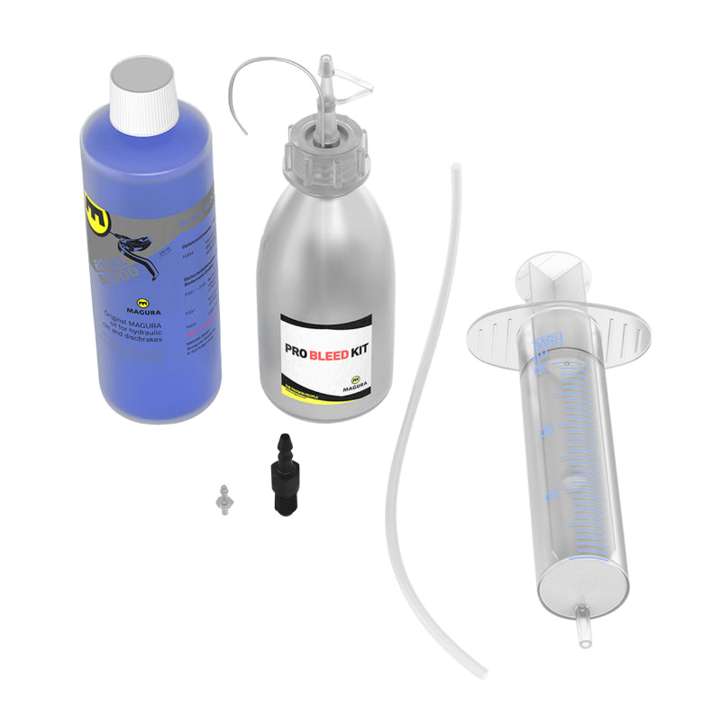 MAGURA PRO SCHIJFREMONTLUCHTKIT TOOL VOOR HYDRAULISCHE SCHIJFREM- EN PADREM MET SPUIT, ACCESSOIRES EN 250 ml ROYAL BLOOD