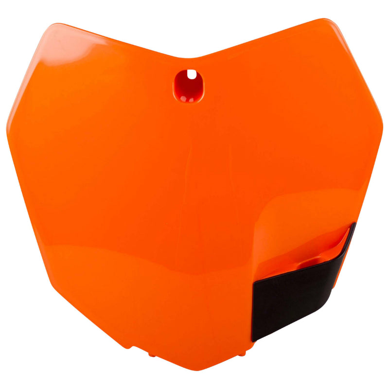 PLAQUE NUMERO-TETE DE FOURCHE MOTO POLISPORT KTM 125 SX, 250 SX-F, 150 XC, 200 XC 2013+2015 ORANGE KTM