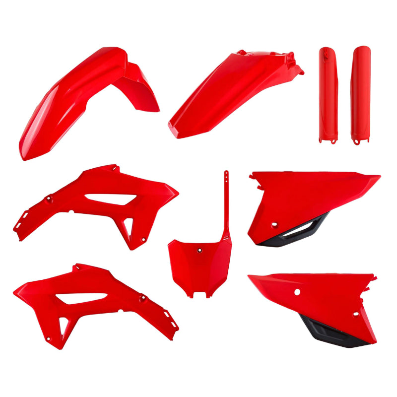 CARROSSERIE-CARENAGE MOTO MX HONDA 250 CRF R 2022+, 450 CRF R 2021+ ROUGE HONDA (COULEUR OEM) (KIT PLASTIQUES 9 PIECES)  -POLISPORT-