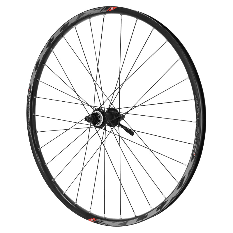 26" KLIXX TUBELESS READY FRONT BLACK DISC MTB WHEEL SHIMANO ACERA M3050 CENTERLOCK HUB - 23C 32 SPOKE ALL MOUNTAIN RIM