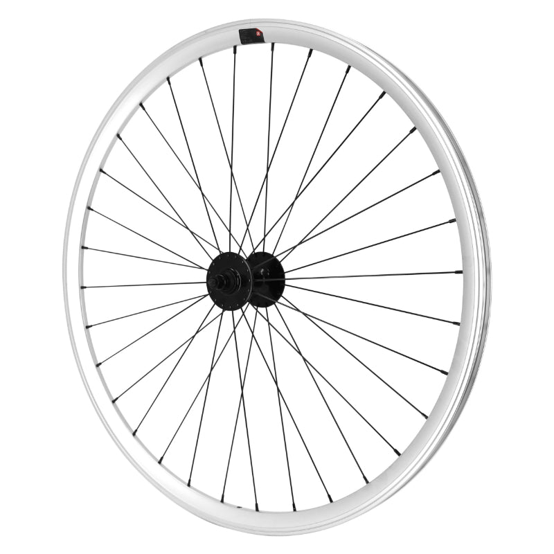 ROUE ROUTE - FIXIE PATIN P2R ARGENT AVANT AVEC ECROUS JANTE 17C PROFIL 28mm