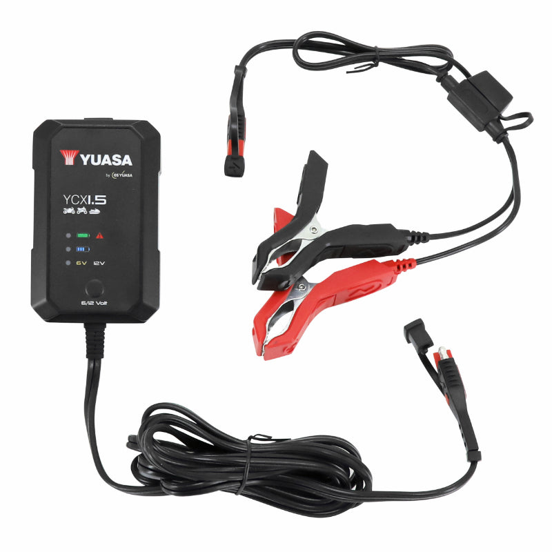 YUASA YCX 1.5 6V-12V 1.5A CAPACITEIT 30 Ah ACCULADER (VOOR CONVENTIONELE, ONDERHOUDSVRIJE, AGM-, LITHIUM-BATTERIJEN)