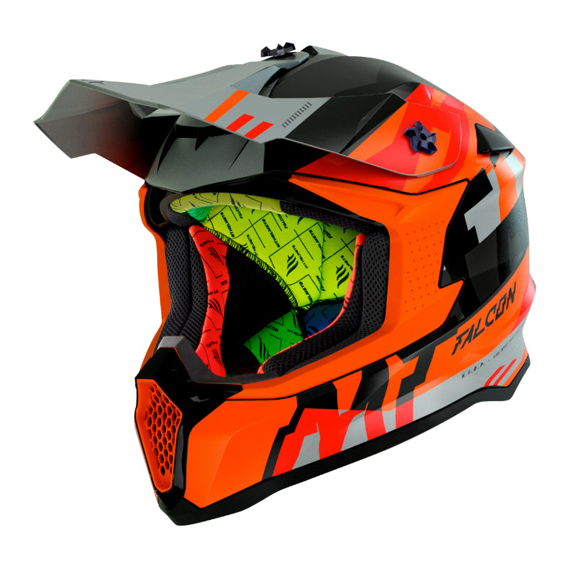 CASQUE CROSS ADULTE MT FALCON ARYA ORANGE MAT   S  (BOUCLE DOUBLE D)