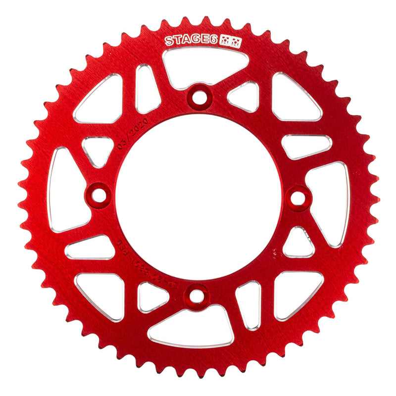 COURONNE 50 A BOITE ADAPTABLE BETA 50 RR ENDURO 2006+2018, 50 RR MOTARD 2005+2018  420  53 DTS ALU CNC ROUGE (DIAM 100-120-8.5)  -STAGE 6-