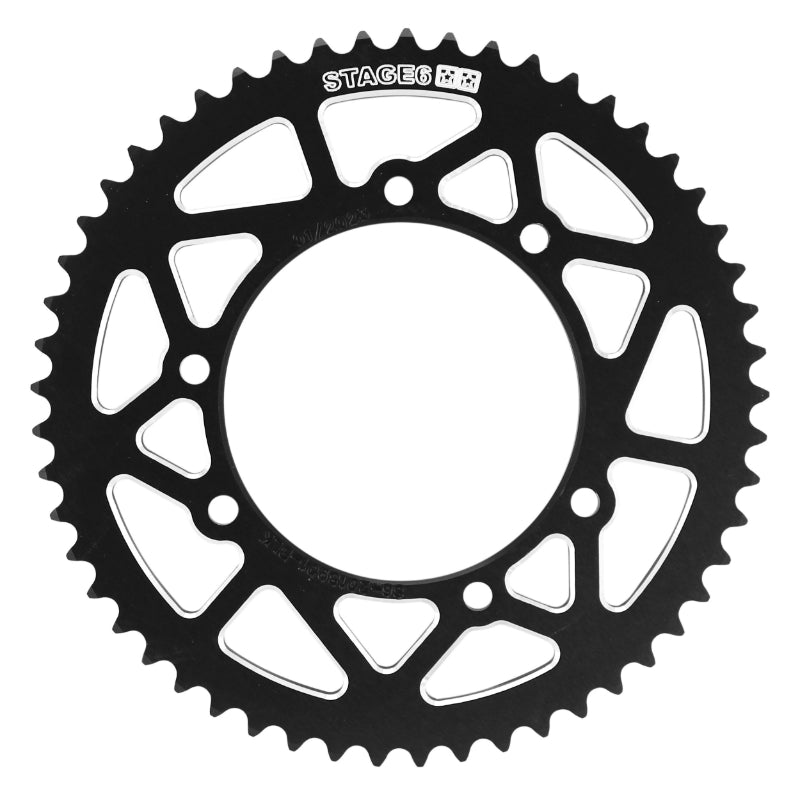 COURONNE 50 A BOITE ADAPTABLE APRILIA 50 RX 2006+2017 - DERBI 50 SENDA X RACE 2004+2011 - RIEJU 50 MRT 2009+ 420  53 DTS ALU CNC NOIR (DIAM 105-124-8.5)  -STAGE 6-