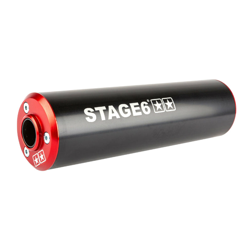 SILENCIEUX STAGE 6 ALU DIAM 60mm NOIR-ROUGE (PASSAGE DROIT)