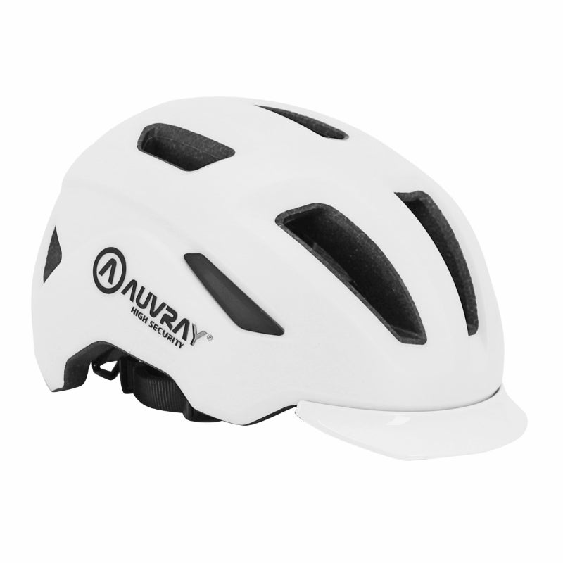 ADULT BICYCLE HELMET AUVRAY URBAN REFLEX WHITE IN-MOLD SIZE 53-56 ADJUSTMENT WHEEL