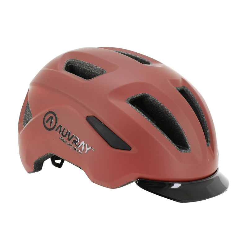 CASQUE VELO ADULTE AUVRAY URBAIN REFLEX BORDEAUX IN-MOLD TAILLE 56-59 REGLAGE MOLETTE