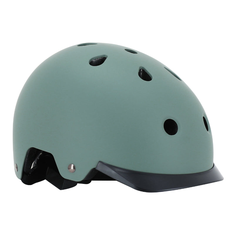 AUVRAY URBAN KAKI ADULT BICYCLE HELMET WITH INTEGRATED LIGHTING ON ADJUSTABLE WHEEL SIZE 54-58