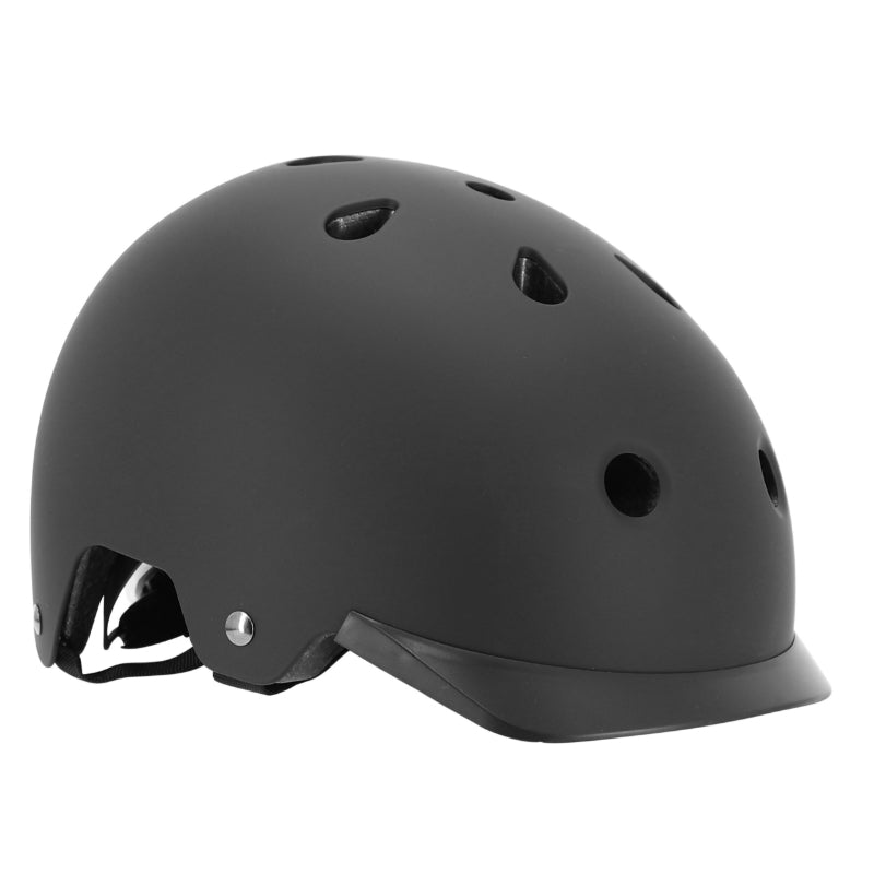 AUVRAY URBAN BLACK ADULT BICYCLE HELMET WITH INTEGRATED LIGHTING ON ADJUSTABLE WHEEL SIZE 54-58