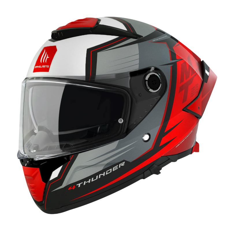 VOLLEDIGE HELM MT THUNDER 4 SV PENTAL B5 GRIJS-ROOD MAT XS (DUBBELE SCHERMEN - PINLOCK KLAAR - FOGOFF KLAAR) (ECE 22.06)