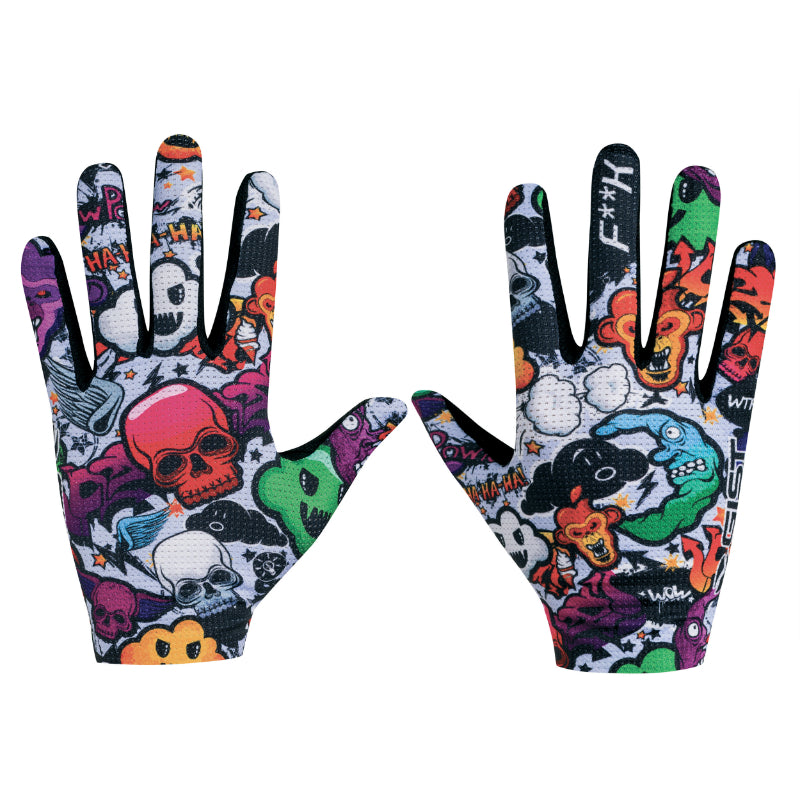 GANTS VELO VTT LONG GIST FASTER DECO MURALES  M (PAIRE SUR CARTE) SANS VELCRO COMPATIBLE ECRAN TACTILE  -5551