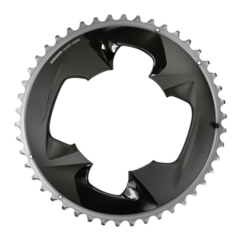 ROAD CHAINRING 4BRA D.107 FOR SRAM ORIGINAL 46TTS EXTERIOR FORCE AXS ALU GREY-BLACK 12V.