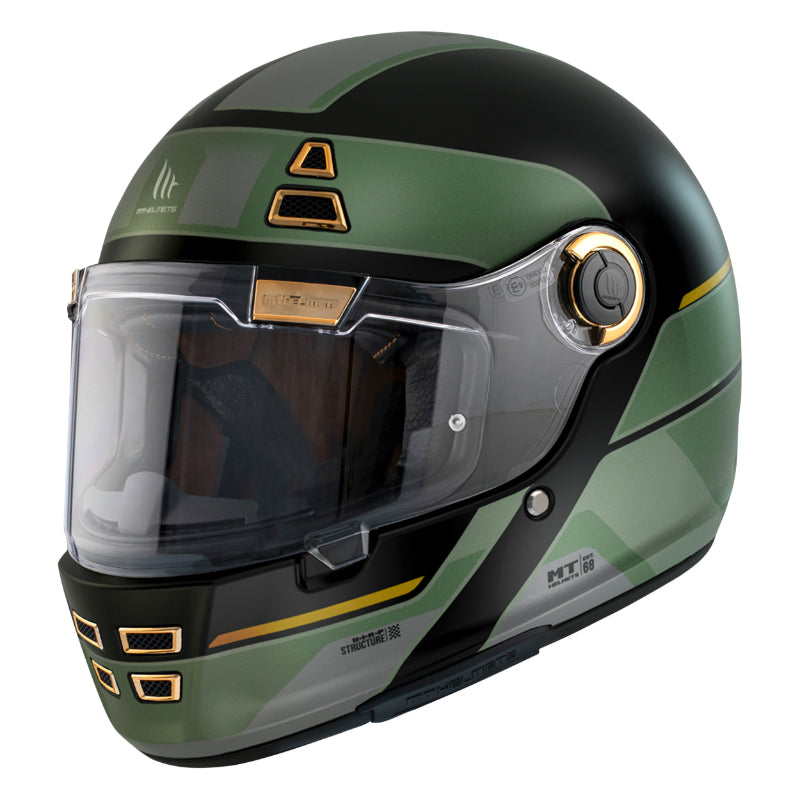 CASQUE INTEGRAL MT JARAMA 68TH C1 VERT KAKI BRILLANT   M (ECE 22.06)