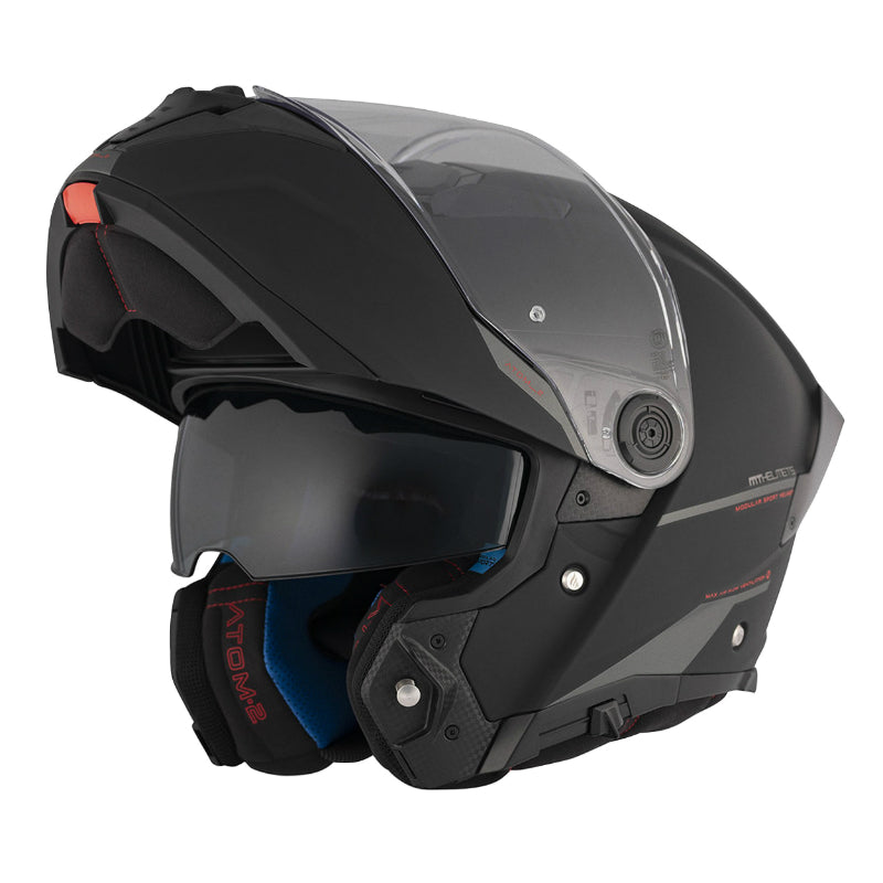 CASQUE MODULABLE MT ATOM 2 SV DOUBLE ECRANS UNI NOIR MAT   S (ECE 22.06 P-J)