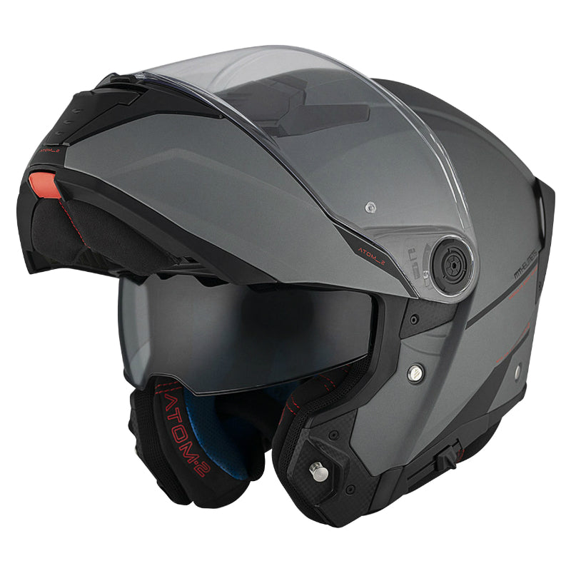 CASQUE MODULABLE MT ATOM 2 SV DOUBLE ECRANS UNI GRIS MAT    XS (ECE 22.06 P-J)