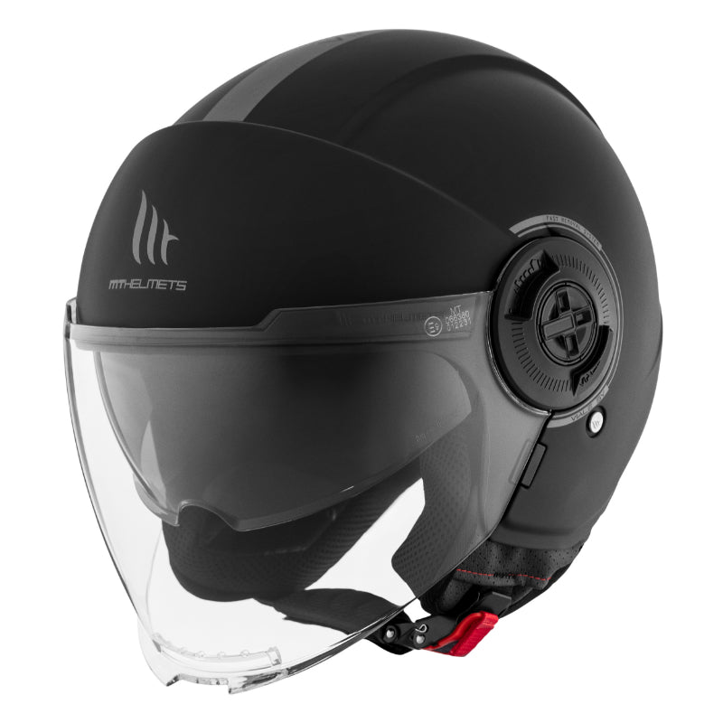 CASQUE JET MT VIALE SV S DOUBLE ECRANS UNI NOIR MAT     XXS (ECE 22.06)