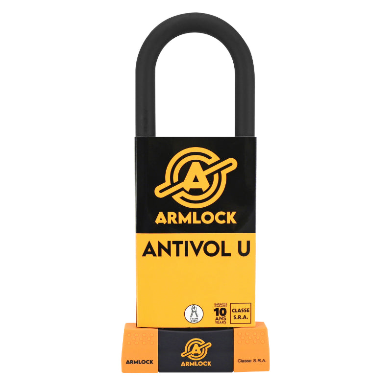 ANTIVOL U ARMLOCK CK4 NOIR-ORANGE 85 x 310 mm (DIAM 18 mm) (CLASSE SRA)