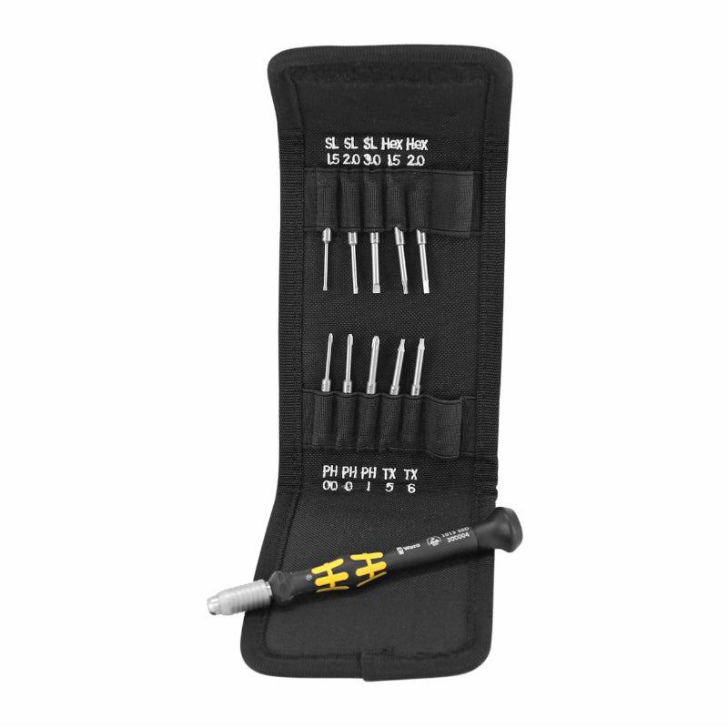 WERA KOMPAKT MICRO ESD PRECISION BIT HOLDER SCREWDRIVER (SET 11 PIECES) -GERMAN BRAND FOR WORKSHOPS-