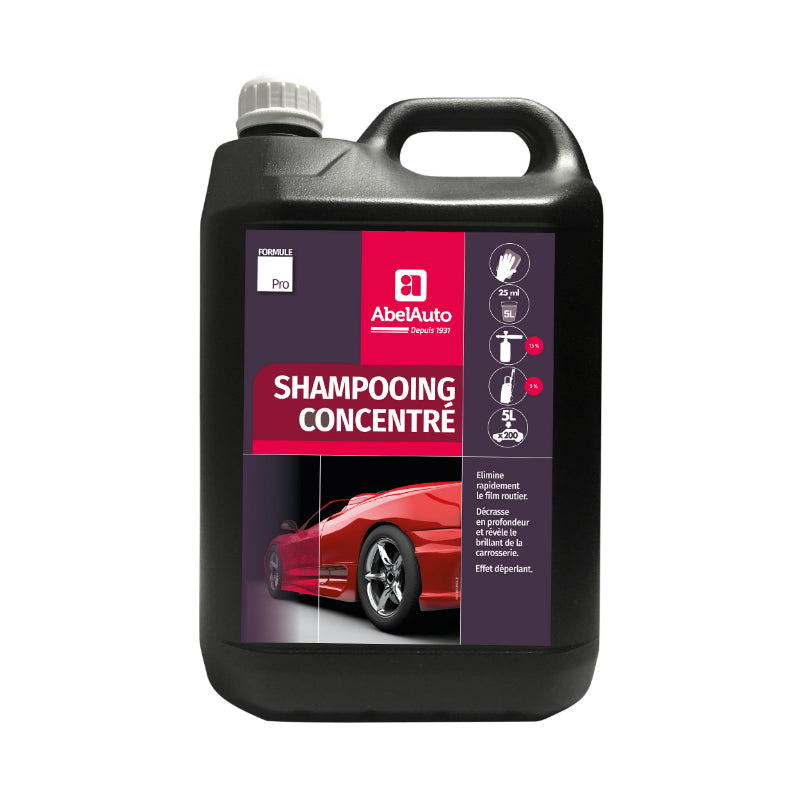 NETTOYANT SHAMPOING CONCENTRE CARROSSERIE ABEL AUTO 5L (MARQUE FRANCAISE)   -GAMME PROFESSIONNELLE-