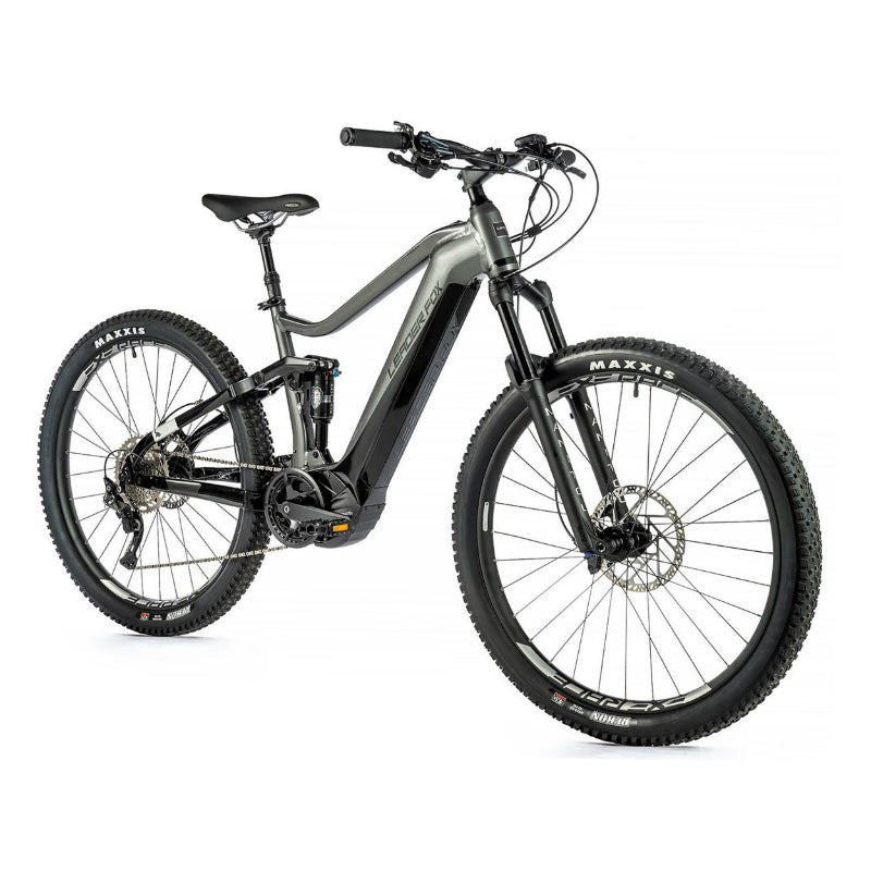 VELO ELECTRIQUE-VAE VTT 29 LEADER FOX ARRAN 2023 TOUT SUSPENDU HOMME GRIS 10V MOTEUR CENTRAL PANASONIC GX ULTIMATE 36V 90Nm BATTERIE 20Ah (CADRE 17,5" - H45cm - M - ADULTE DE 168cm à 178cm)